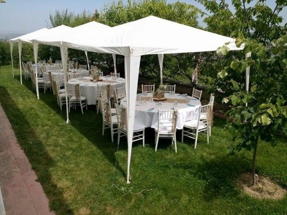 Çardak Bahçe Çardağı Gölgelik Tente 3*3 Metre Gazebo Parti Çadırı Extra Kalın Örtü - 3