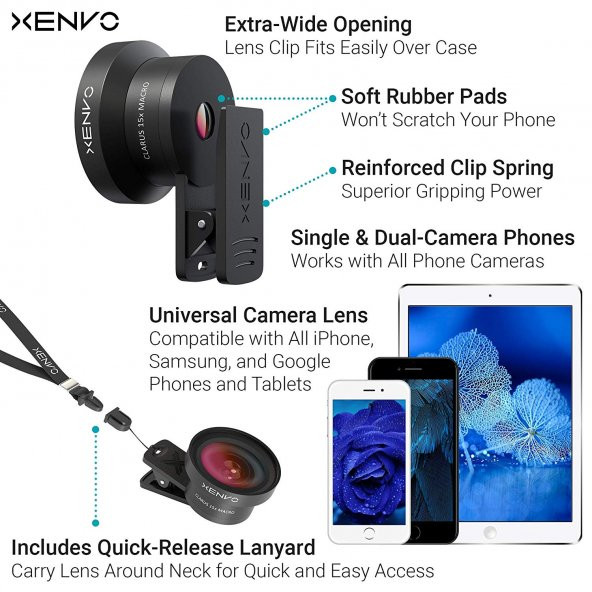 Xenvo iPhone Camera Lens Kit Pro - Macro Lens & Wide Angle Lens - 5
