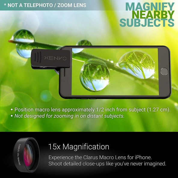 Xenvo iPhone Camera Lens Kit Pro - Macro Lens & Wide Angle Lens - 8