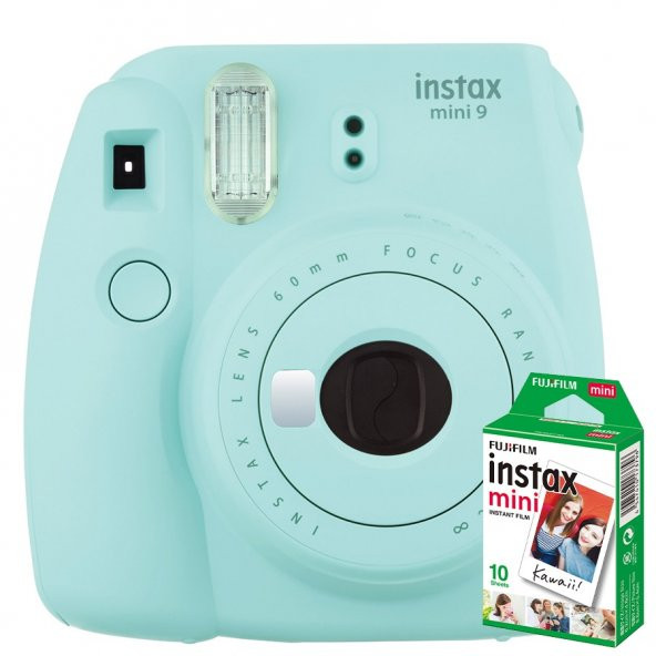 Fujifilm instax Mini 9 +10'lu Film+Askı (açık mavi)