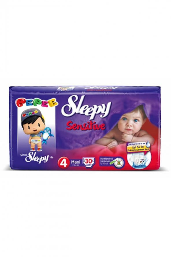 Sleepy Sensitive Bebek Bezi 4 Numara Maxi Ped Hediyeli 30 Adet