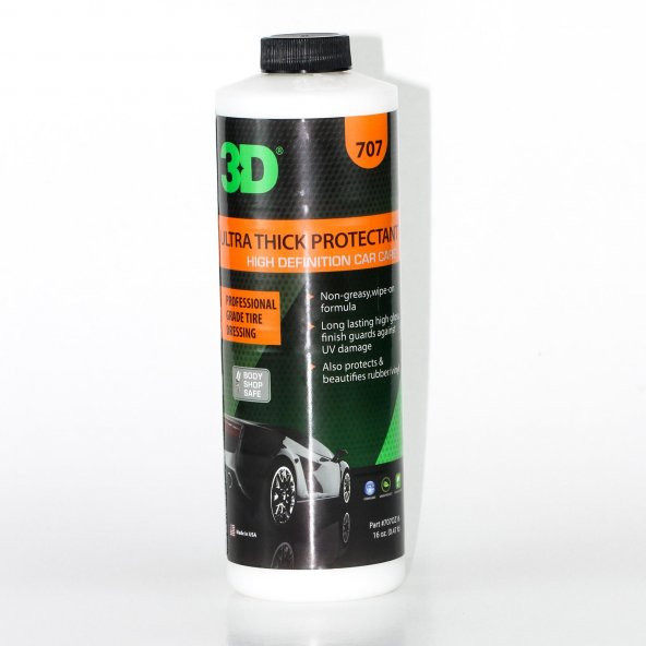 3D Lastik, Vinil, Kauçuk Parlatıcı ve Motor Koruyucu. 473 ml. 707 - 1