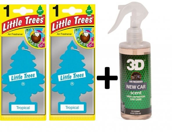 Little Trees Tropikal 2 Ad + 3D New Car 236 ml x 1 Ad Oto Kokusu