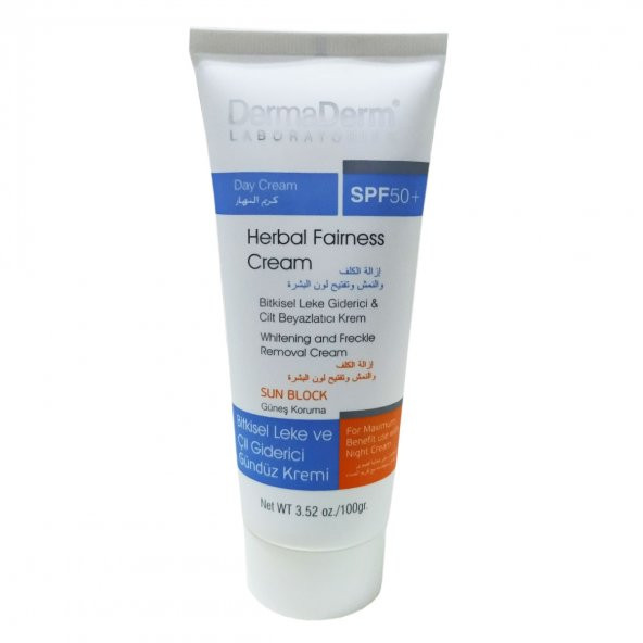 Bitkisel Leke Giderici Cilt Beyazlatıcı Gündüz Kremi Güneş Koruma SPF 50+ 100 Gr