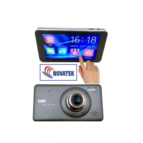 T95 Novatek 64GB Hafıza Kart Destekli 14MP Dokunmatik Araç Kamerası Geri Görüş Kamerası - 2