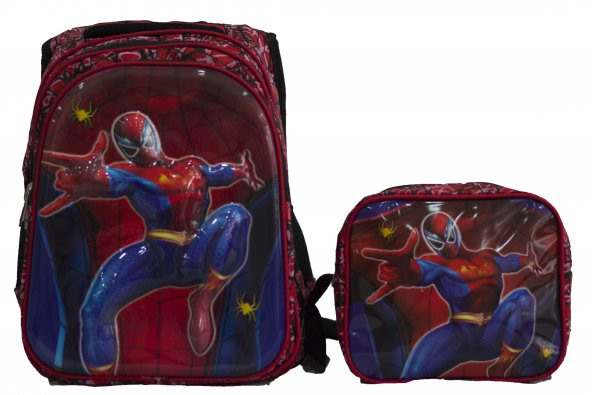 Spiderman 7D Baskılı Okul Çanta İlkokul Çantası Anaokulu Çantası Beslenme Çantası Hediyeli