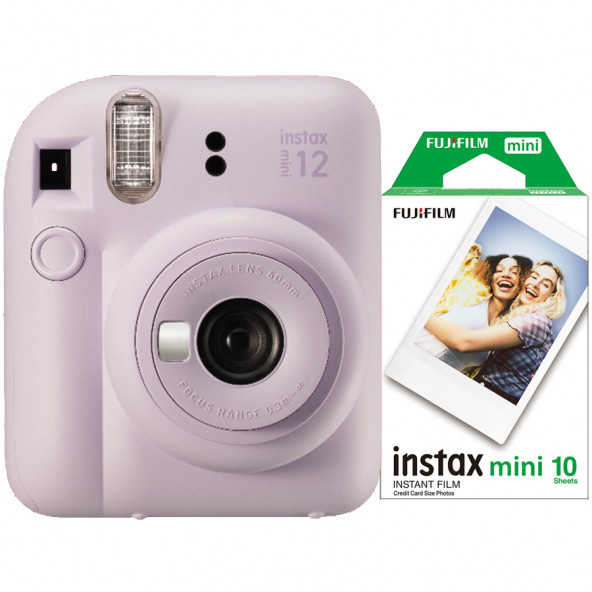 Fujifilm İnstax Mini 12 Fotoğraf MakinesiAskıpil10'lu film (lila)