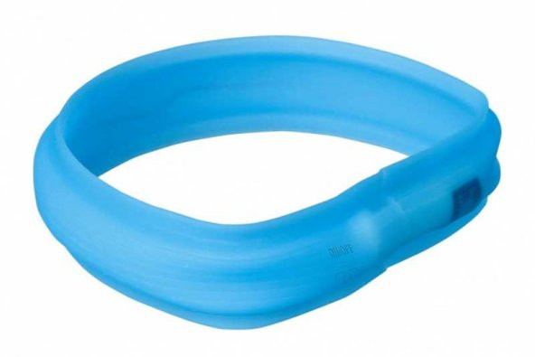 Trixie Işıklı Köpek Tasması M-L:50cm/30mm, Mavi