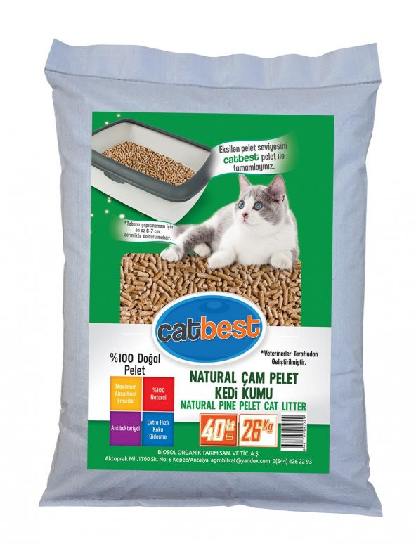 Catbest Cat Pellet Çam Peleti Kedi Kumu 40 lt Pelet En iyi kedi bakımı ve fiyat