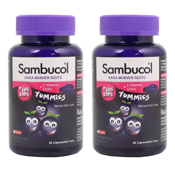 Sambucol Plus Kids Yummies 60 Çiğneme Tableti 2 Adet