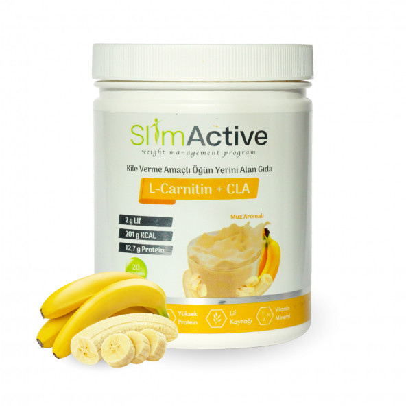 Slim Active Kilo Verme Amaçlı Öğün Yerini Alan Gıda Muz Aromalı Süt Protein