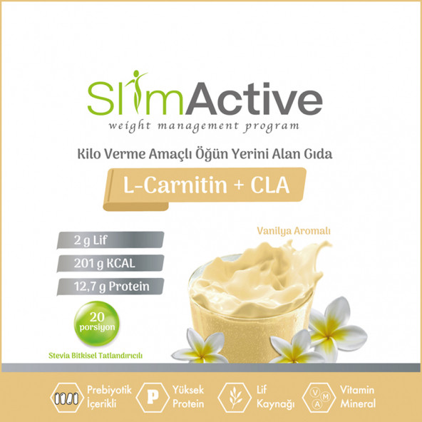 Slim Active Kilo Verme Amaçlı Öğün Yerini Alan Gıda Vanilya Aromalı Süt Protein - 5