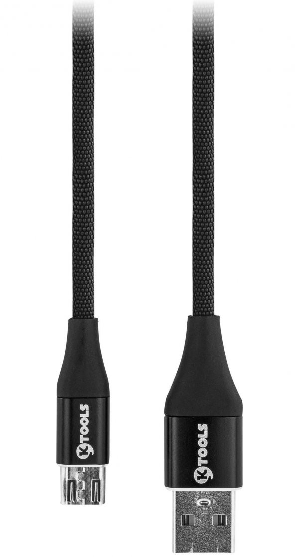 Ktools Spring 2.4 A Micro USB 1M Siyah Data Kablosu Hızlı Şarj