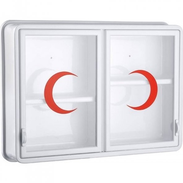 Çelik Ayna CLK156 2 Kapaklı Ecza Dolabı Cam Kapaklı Ecza Dolabı