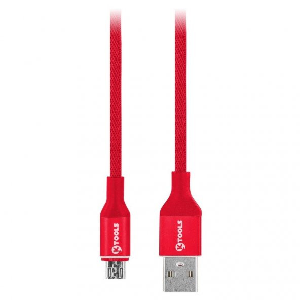 Ktools Spring 2.4 A Micro USB 1M Kırmızı Data Kablosu Hızlı Şarj