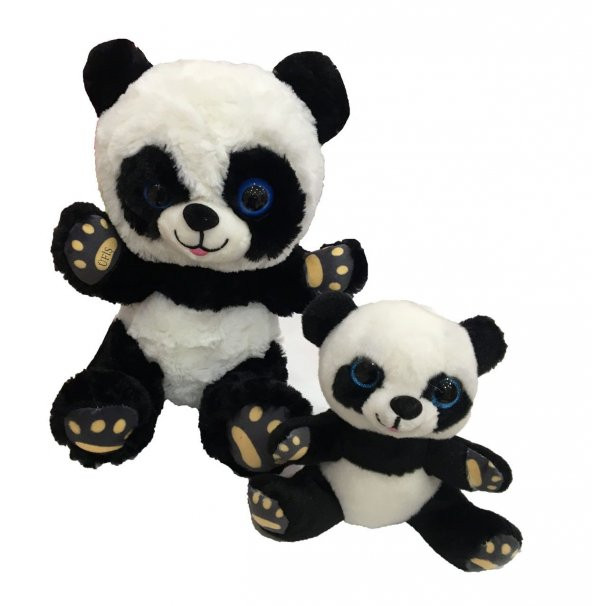 Oyuncak Panda 28 cm + Panda Yavrusu Yumuşacık Sevimli Panda 15 CM İkili Set Kargo Ücretsiz
