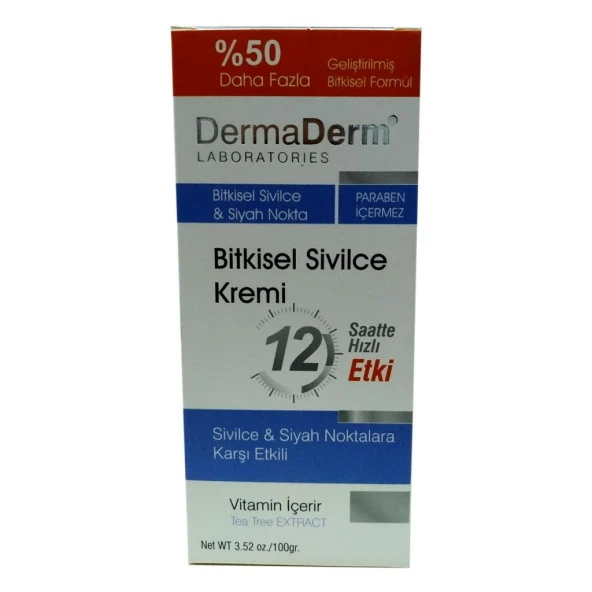 Dermaderm Bitkisel Siyah Nokta Karşıtı Akne Sivilce Kremi 100GR - 3