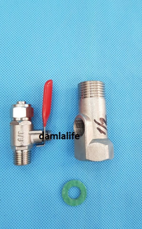 Su Arıtma Cihazı 3/8  küresel Vana 1/2 Hat Alma Bağlantı Aparatı - 4