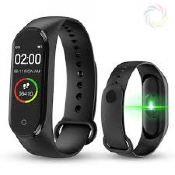 M4 Akıllı Bileklik Kol Bandı Fitness Saat Renkli Ekran Adım Sayar Nabız Kalori Ölçer İOS & Android Uyumlu - 4
