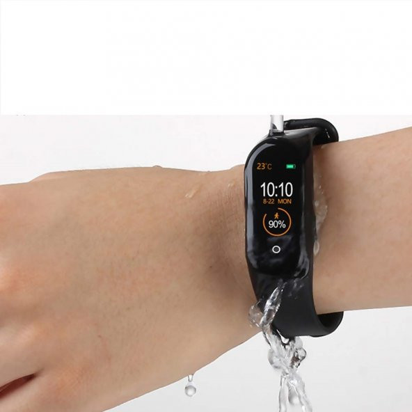 M4 Akıllı Bileklik Kol Bandı Fitness Saat Renkli Ekran Adım Sayar Nabız Kalori Ölçer İOS & Android Uyumlu - 8