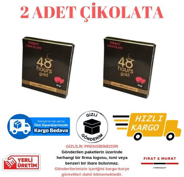 Ginseng Chocolate 48 Hours Gold 2 Adet Cinsel Çikolata - Ücretsiz Kargo
