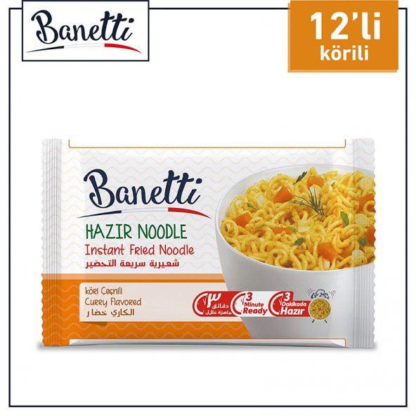 Banetti Noodle Poşet Köri Çeşnili 12 Adet