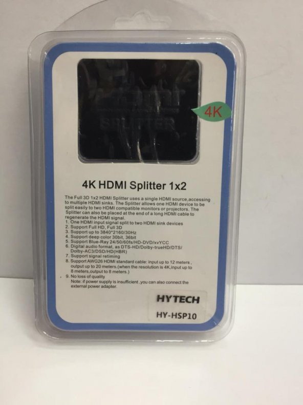 HYTECH HY-HSP10 2 PORT HDMI ÇOKLAYICI 4K