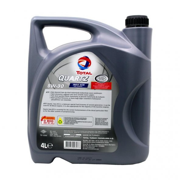 Total Quartz Ineo Ecs 5W-30 4 Lt Sentetik Partiküllü Motor Yağı - 4