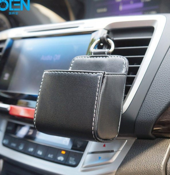Araç içi Ceplik Oto Deri Telefon Anahtar Cebi Araç Konsol  Organi
