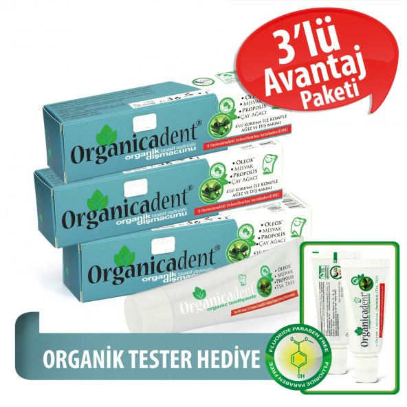 Organicadent Florürsüz Organik Diş Macunu 50 ml x3 T