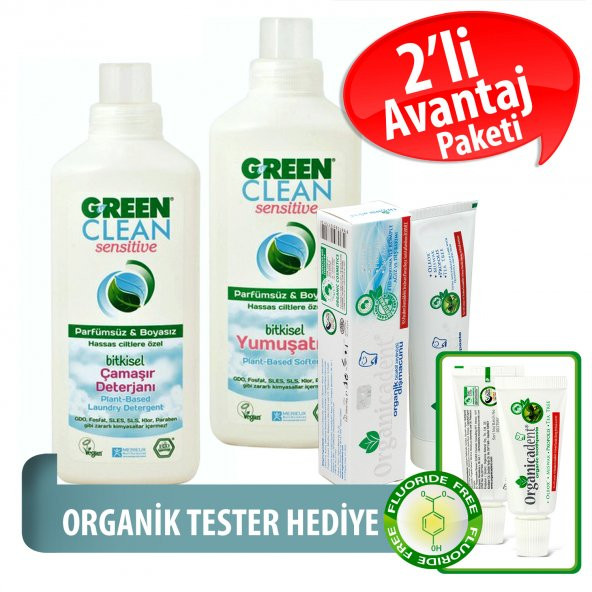 Organicadent Florürsüz Organik Diş Macunu 50 ml Ugreen Sensitive-2li-set Hediye B
