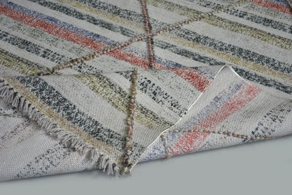 Karışık Renk Pudra Yıkanabilir İnce Yazlık Kilim - HS84005 - 2