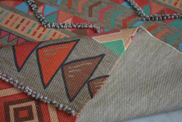 Karışık Renk Yıkanabilir İnce Yazlık Kilim - HS84006 - 2