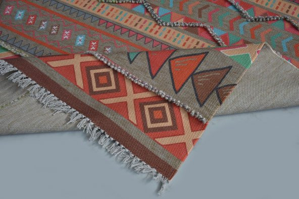 Karışık Renk Yıkanabilir İnce Yazlık Kilim - HS84006 - 4