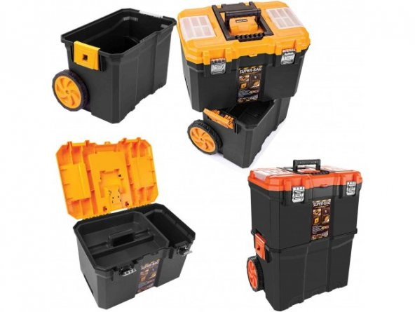 Tekreyonda Süper Bag Çift Katlı Tekerlekli Mobil Takım Çantası  Asr-5039 - 3