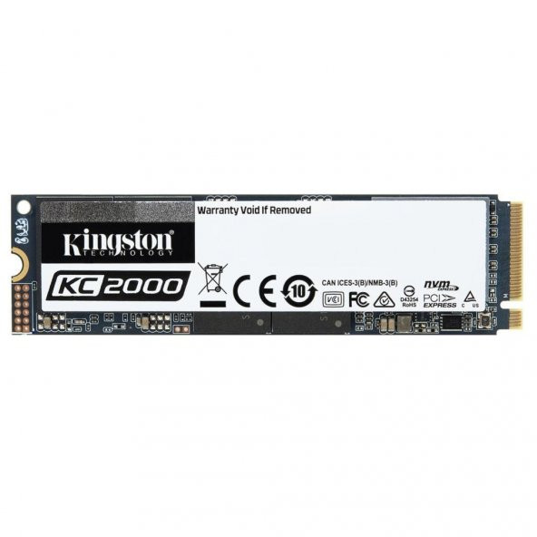 Kingston KC2000 500GB 3000/2000MB/S NVMe M.2 2280 PCIe SSD (SKC2000M8/500G) - 2