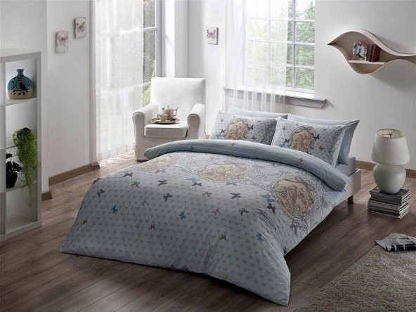 Taç Ranforce Tek Kişilik Nevresim Takımı LOIRE MINT