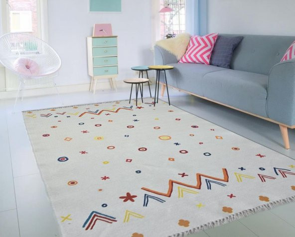Çift Taraflı Karışık Renk Yıkanabilir İnce Yazlık Kilim - HS81007 - 5