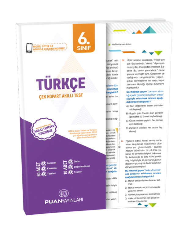Puan Yayınları 6. Sınıf Türkçe Akıllı Test