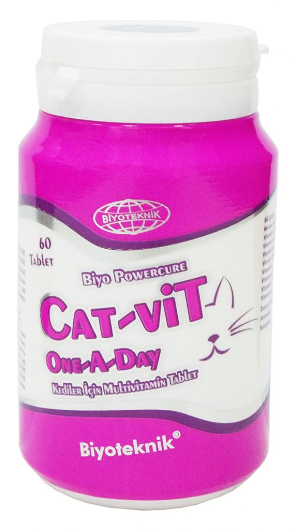 Biyoteknik Catvit One A Day Kediler İçin Multivitamin Tablet 60 A