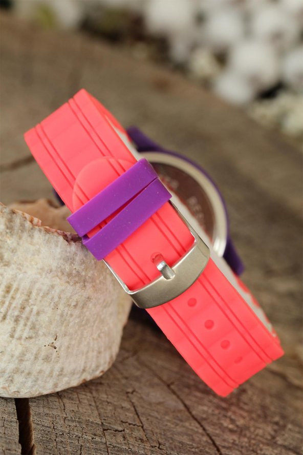 Spor Kasa Turuncu Renk Silikon Kordonlu Kadın Kol Saati - 2