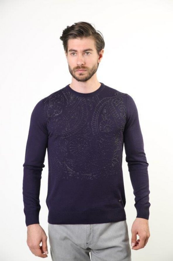 Sweater Concept Sürmeli Bisiklet Yaka Erkek Triko 2612