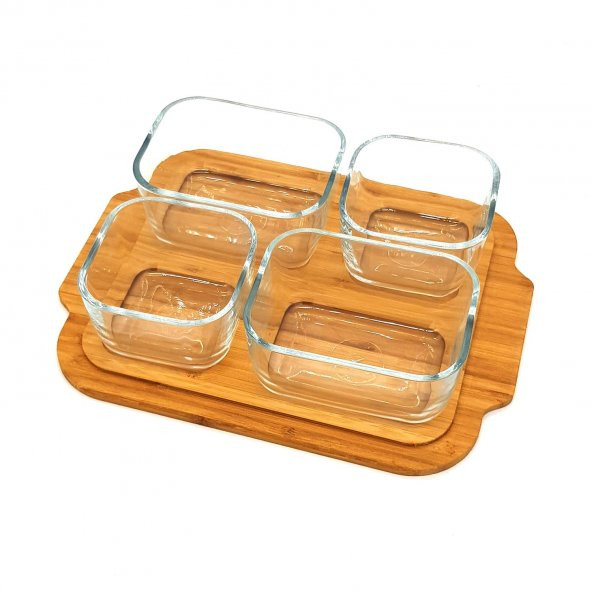Ultraform Bambu Kapaklı Kahvaltılık Seti Kare - 2
