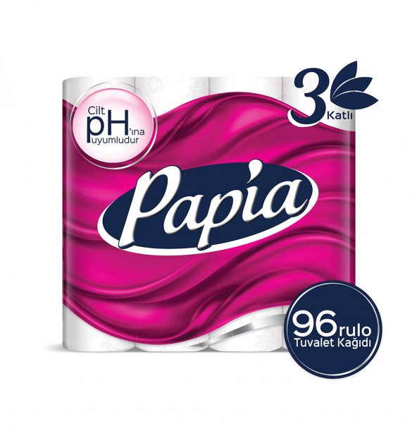 Papia Tuvalet Kağıdı 96 Rulo (32 Rulo x 3 Paket)