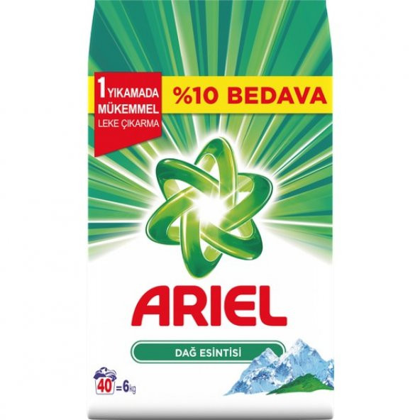 Ariel Toz Çamaşır Deterjanı Dağ Esintisi Beyazlar İçin 6 kg