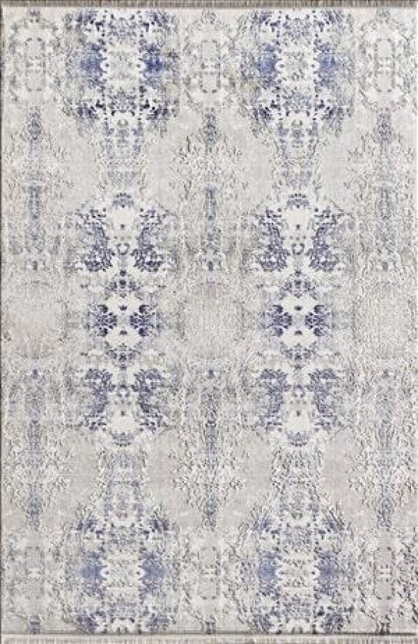 Gri Mavi Modern İnce Salon Halısı - 99145V
