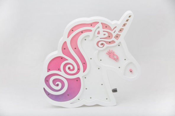 EL YAPIMI YERLİ ÜRETİM AT MOTİFLİ GECE LAMBASI PEMBE VE MAVİ