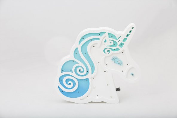 EL YAPIMI YERLİ ÜRETİM AT MOTİFLİ GECE LAMBASI PEMBE VE MAVİ - 2