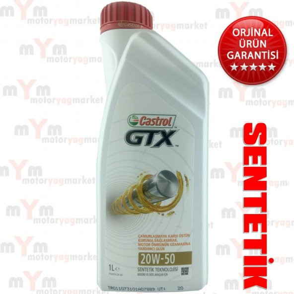 Castrol GTX 20W-50 1 Litre Benzinli ve Dizel Araç Motor Yağı