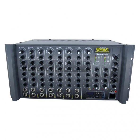 Best Acoustic AN8300RSU Anfi 2x300 Watt 8 Kanal Reverb + USB